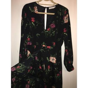 Black Floral Maxi Shorts Romper